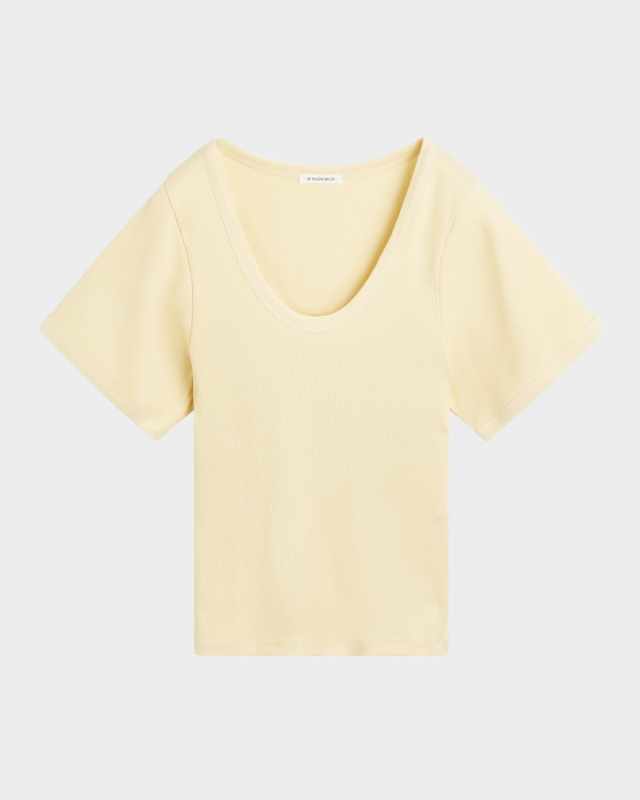 Lunai Ribbed Stretch Organic Cotton T-Shirt